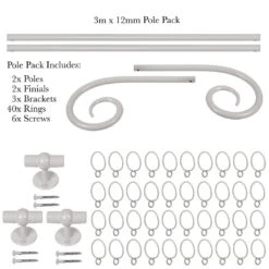 3m 12mm Crook Pack In Clay -Curtains & Poles Sales 828cl 20