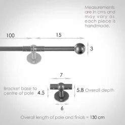 1m 12mm Cannonball Pack In Polished 9 1m 12mm Cannonball Pack In Polished -Curtains & Poles Sales 829po 13