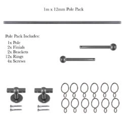1m 12mm Cannonball Pack In Polished 10 1m 12mm Cannonball Pack In Polished -Curtains & Poles Sales 829po 20