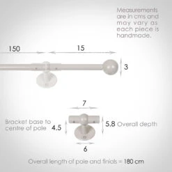 1.5m 12mm Cannonball Pack In Clay -Curtains & Poles Sales 830cl 13