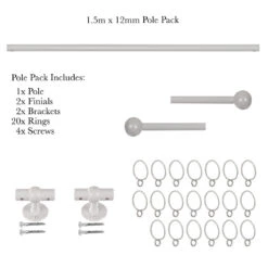 1.5m 12mm Cannonball Pack In Clay -Curtains & Poles Sales 830cl 20