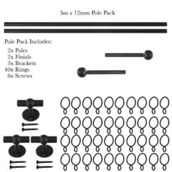 3m 12mm Cannonball Pack In Beeswax 10 3m 12mm Cannonball Pack In Beeswax -Curtains & Poles Sales 832bw 20