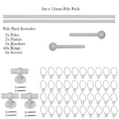 3m 12mm Cannonball Pack In Clay -Curtains & Poles Sales 832cl 20