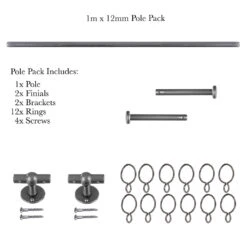 1m 12mm Button Pack In Polished 10 1m 12mm Button Pack In Polished -Curtains & Poles Sales 834po 20