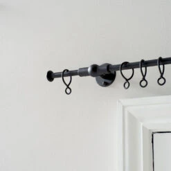 2m 12mm Button Pack In Matt Black -Curtains & Poles Sales 842mb 12