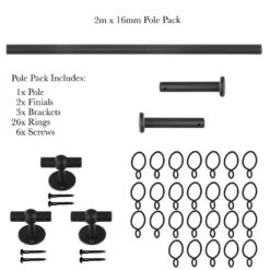 2m 16mm Button Pack In Beeswax -Curtains & Poles Sales 848bw 20