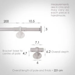 2m 16mm Button Pack In Clay -Curtains & Poles Sales 848cl 13