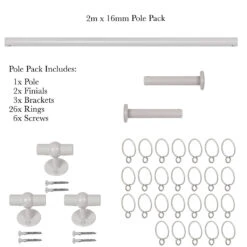 2m 16mm Button Pack In Clay -Curtains & Poles Sales 848cl 20