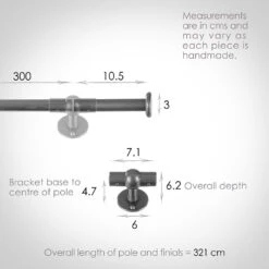 3m 16mm Button Pack In Polished -Curtains & Poles Sales 849po 13