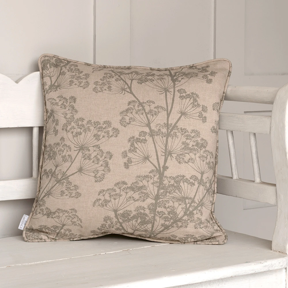 Cushion Cover In Reversed Duck Egg Cow Parsley 4 Cushion Cover In Reversed Duck Egg Cow Parsley - Image 2