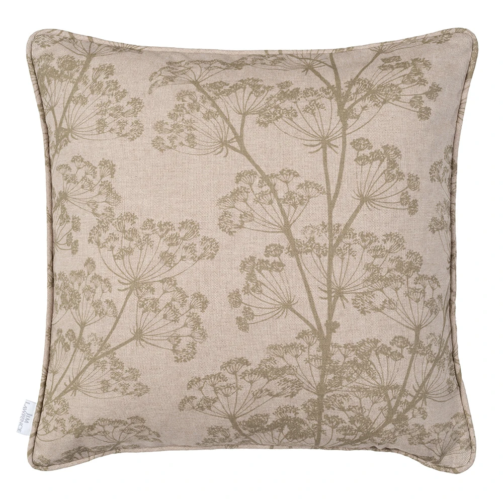 Cushion Cover In Reversed Soft Green Cow Parsley 3 Cushion Cover In Reversed Soft Green Cow Parsley