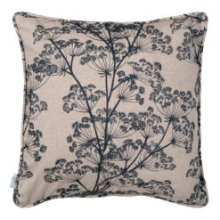 Cushion Cover In Reversed Indigo Cow Parsley