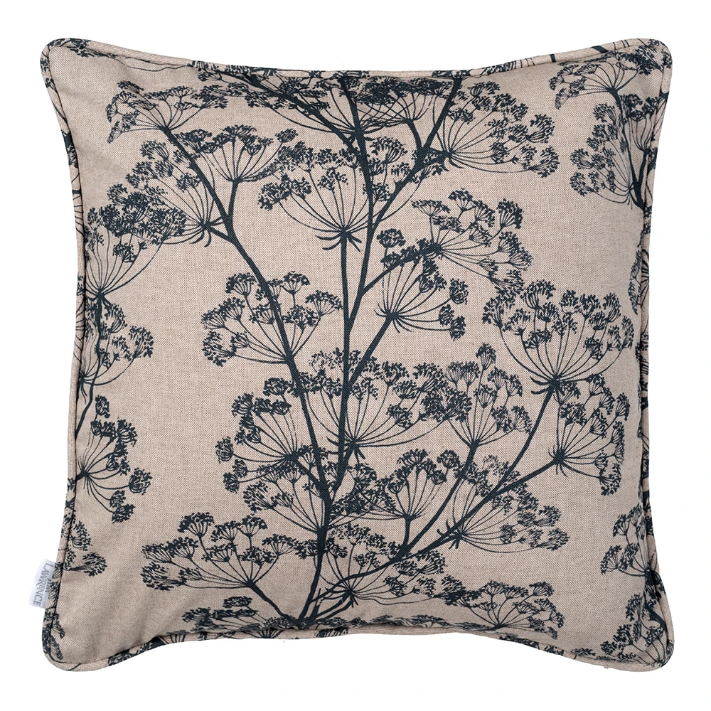 Cushion Cover In Reversed Indigo Cow Parsley 3 Cushion Cover In Reversed Indigo Cow Parsley