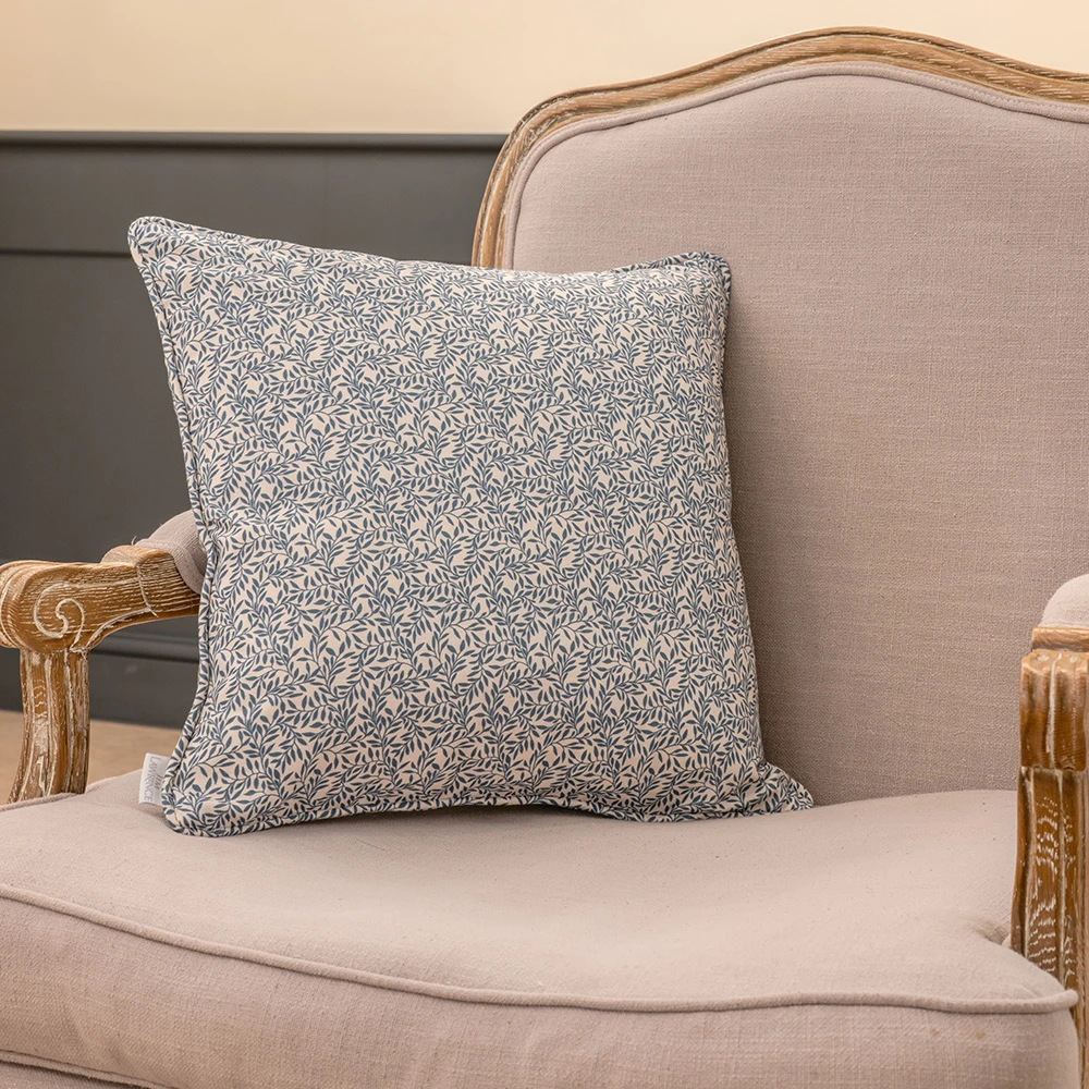 Cushion Cover In Indigo Spring Leaf 4 Cushion Cover In Indigo Spring Leaf - Image 2