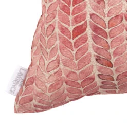 Cushion Cover In Red Watercolour Leaf -Curtains & Poles Sales SCWLRE 20