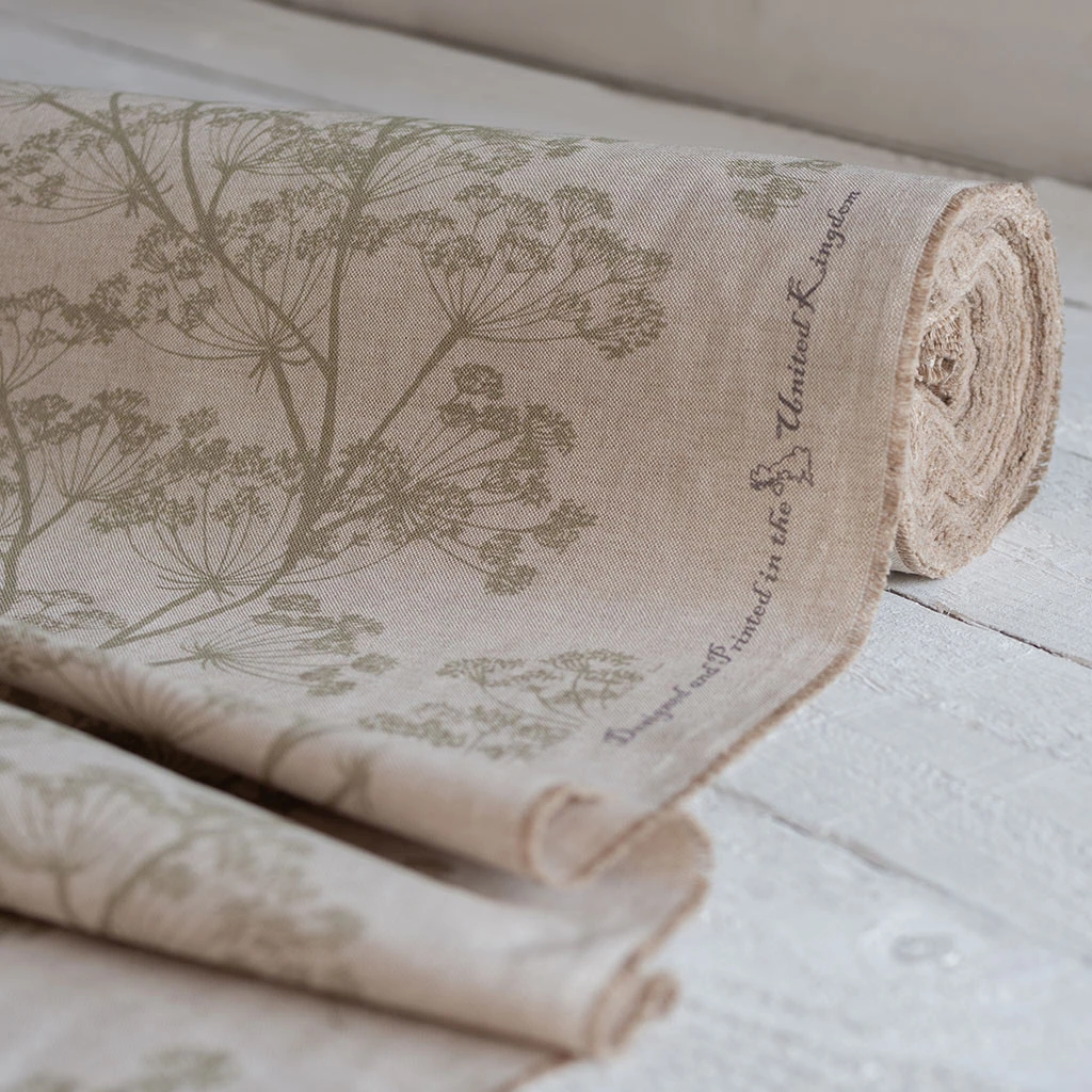 Cow Parsley Fabric In Reversed Soft Green 4 Cow Parsley Fabric In Reversed Soft Green - Image 2