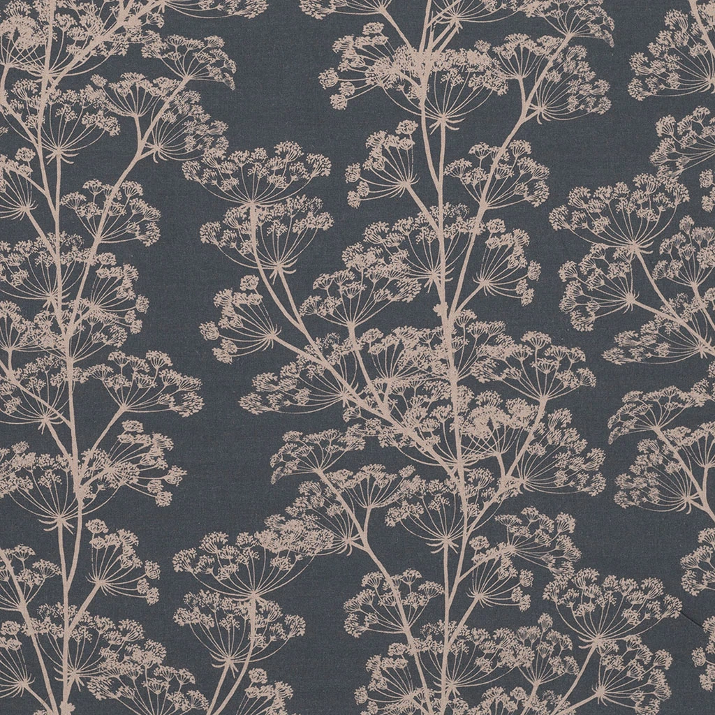 Cow Parsley Fabric In Indigo 3 Cow Parsley Fabric In Indigo
