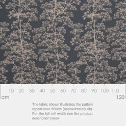Cow Parsley Fabric In Indigo 7 Cow Parsley Fabric In Indigo -Curtains & Poles Sales SRCPIN 13