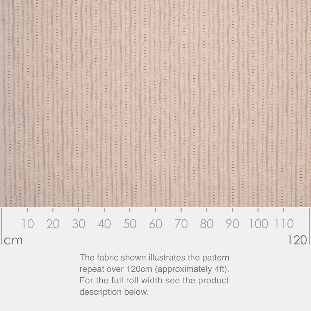 Cottage Stripe Fabric In Coral 5 Cottage Stripe Fabric In Coral - Image 3