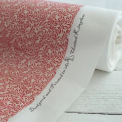 Spring Leaf Fabric In Raspberry -Curtains & Poles Sales SRSLRB 30