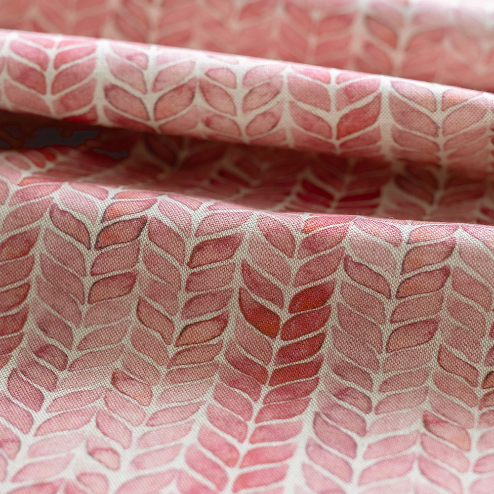 Watercolour Leaf Fabric In Red 4 Watercolour Leaf Fabric In Red - Image 2