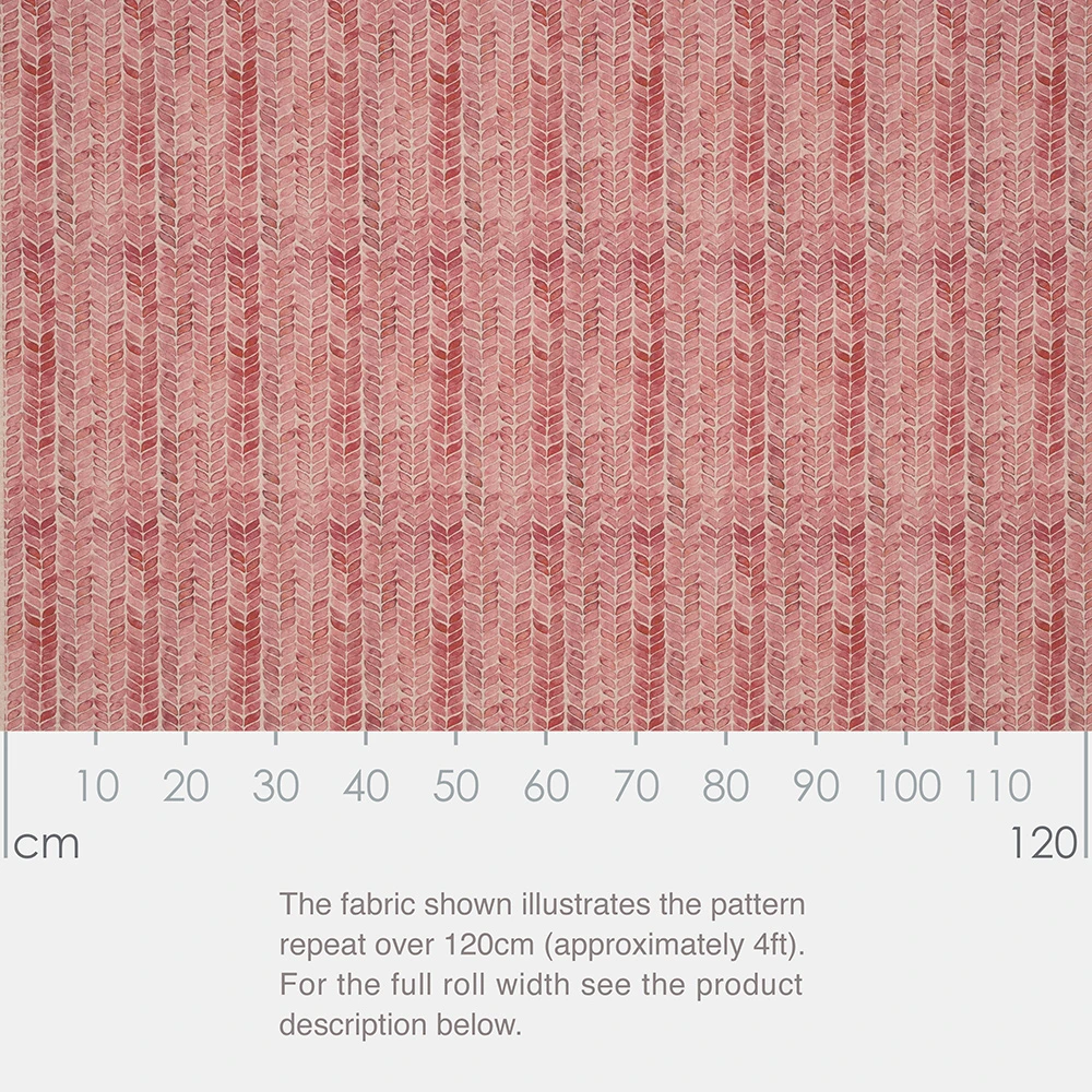 Watercolour Leaf Fabric In Red 5 Watercolour Leaf Fabric In Red - Image 3