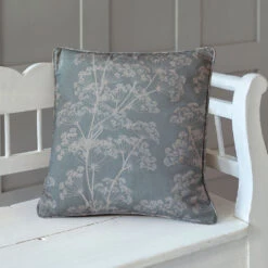 Cushion Cover In Duck Egg Cow Parsley -Curtains & Poles Sales sccpde 12