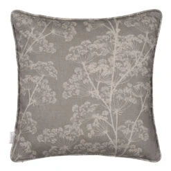 Cushion Cover In Soft Grey Cow Parsley