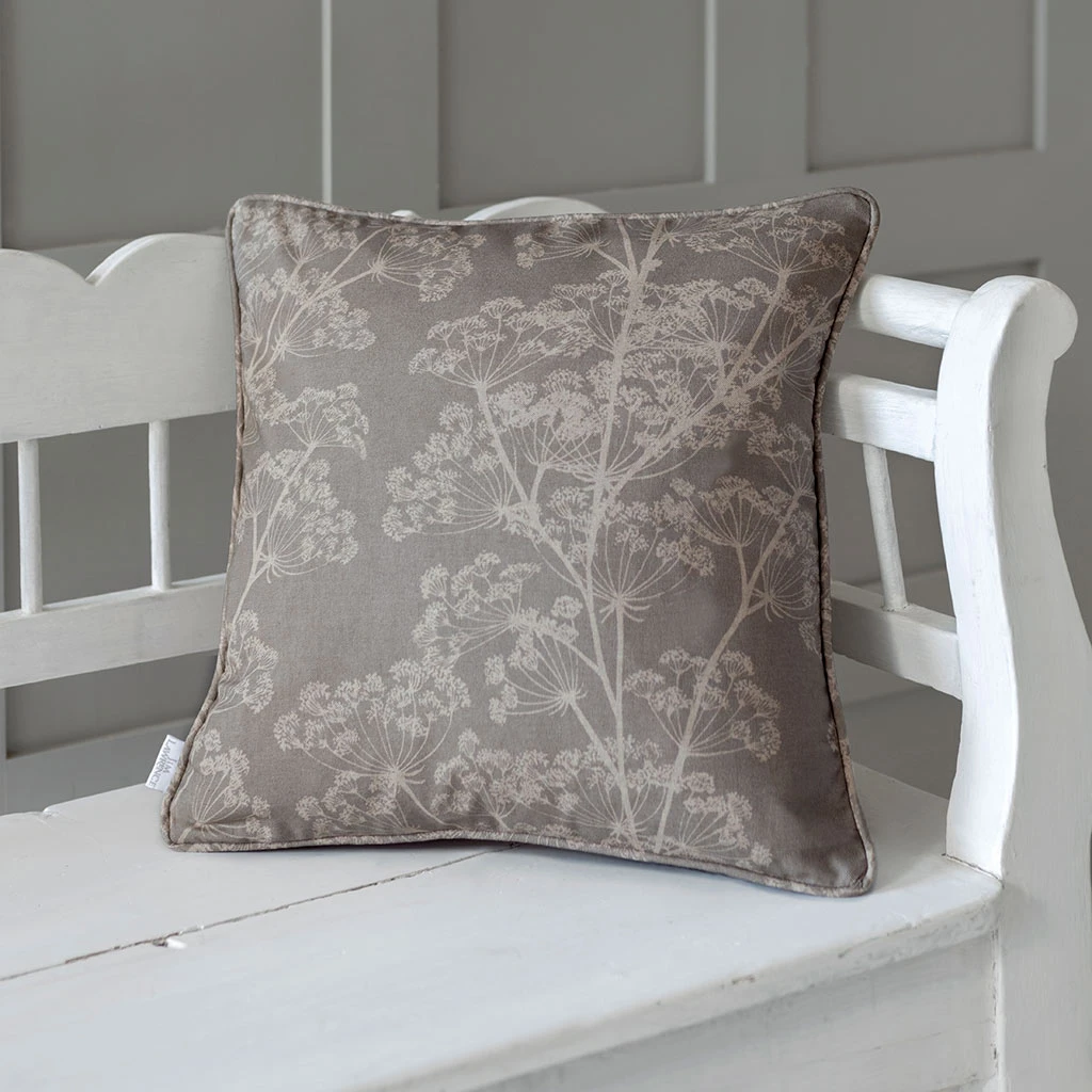 Cushion Cover In Soft Grey Cow Parsley 4 Cushion Cover In Soft Grey Cow Parsley - Image 2