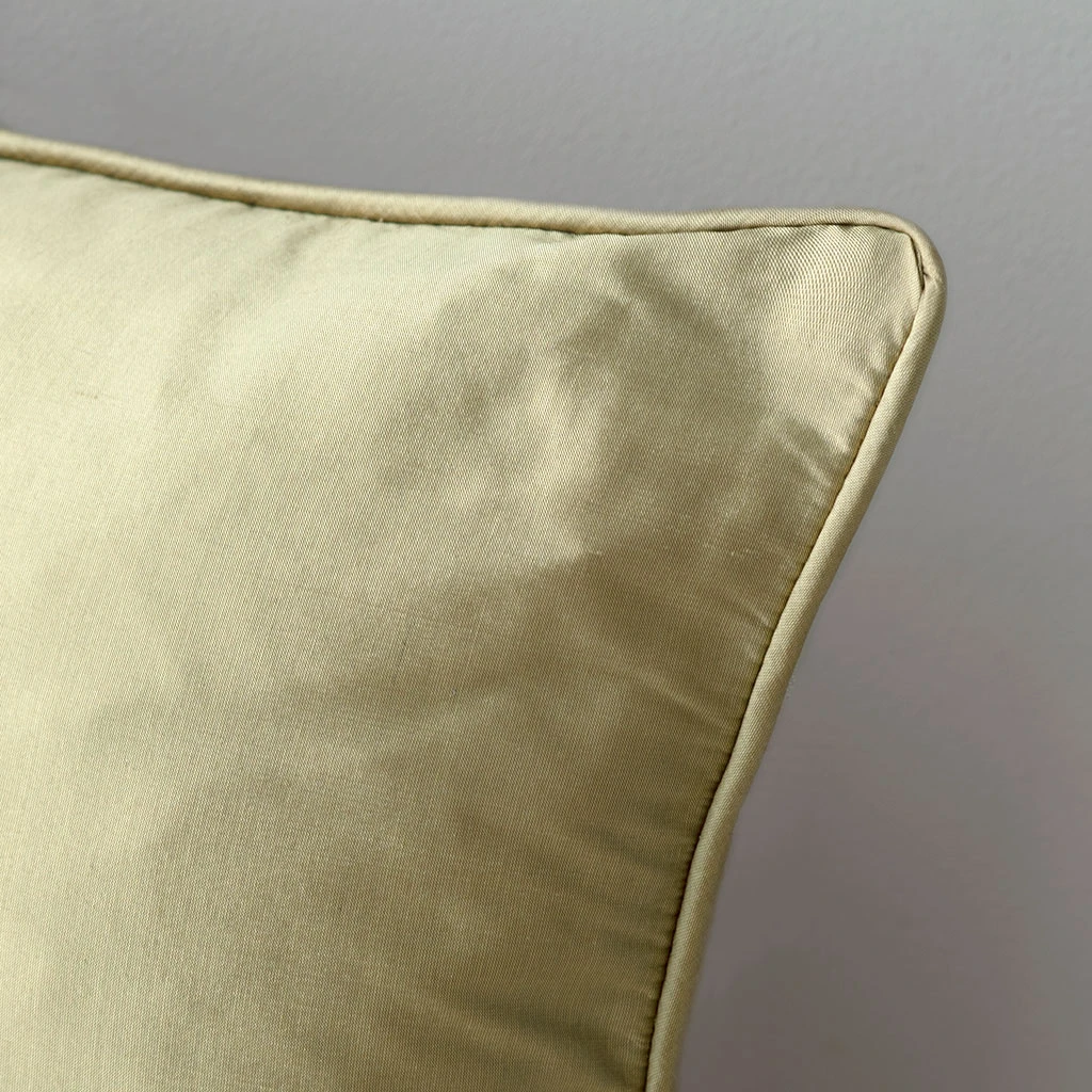 Cushion Cover In Antique Gold Plain Silk 4 Cushion Cover In Antique Gold Plain Silk - Image 2