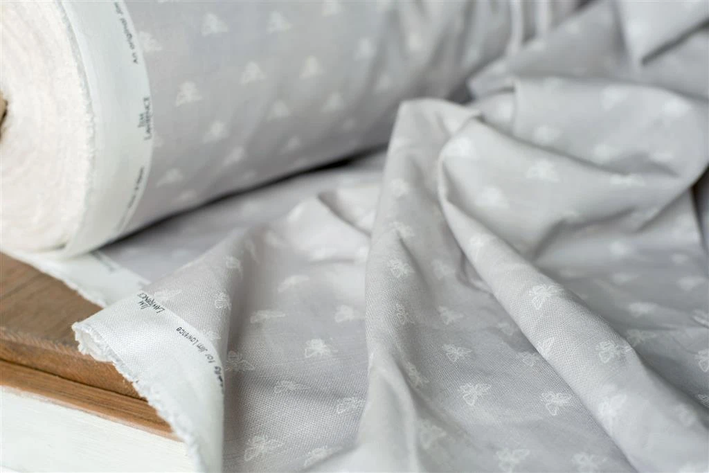 Honey Bees Fabric In Soft Grey 5 Honey Bees Fabric In Soft Grey - Image 3