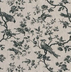 Isabelle Printed Linen Fabric In Black