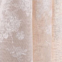 Curtains & Poles Sales 11 Lisette Voile Fabric In Natural & White
